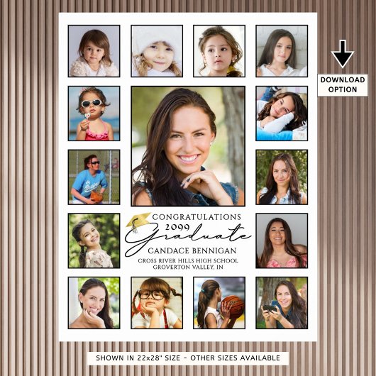 Graduate 15 Foto Collage Handgeschriebenes Skript Poster