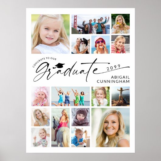 Graduate 16 Photo Memory Board Poster (Vorne)