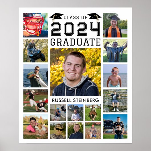 Graduate 17 Foto Collage Class Jahr benutzerdefini Poster (Vorne)