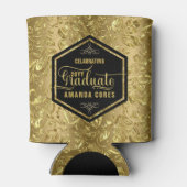 Graduate 2017 Typografy & Gold Floral Damask Dosenkühler (Rückseite)