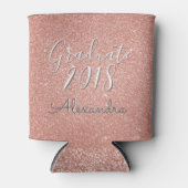 Graduate 2018 Rose Gold - Rosa Glitzer Dosenkühler (Vorderseite)