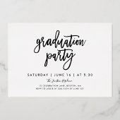 Graduate 2022 Trendy 3 Foto Collage Party Foil Folieneinladung (Rückseite)