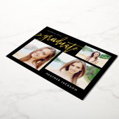 Graduate 2022 Trendy 3 Foto Collage Party Folieneinladung (Gedreht)