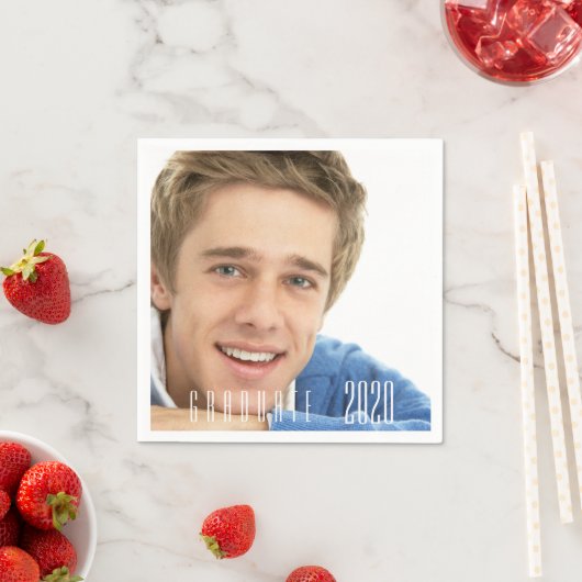 Graduate 2024 Abschlussfeier Foto Junge Typ Serviette (Beispiel)
