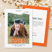 Graduate 2024 Classic Typografy Abschluss Foto Dankeskarte