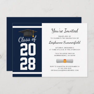 Graduate 2024 Modern Navy Blue Graduation Party Einladung