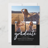 Graduate 2025 Black Script Grad Foto Collage Ankündigung (Vorderseite)