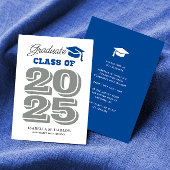Graduate 2025 - Einladung eines blauen und grauen