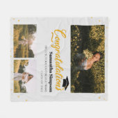 Graduate 2025 Foto Collage Gold Abschluss Fleecedecke (Vorderseite (Horizontal))