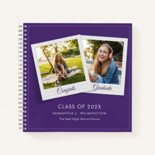 Graduate 2025 Fotos Abschluss Lila Guest Notizblock