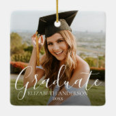 Graduate 2025 Script Custom Foto Keramikornament (Rückseite)