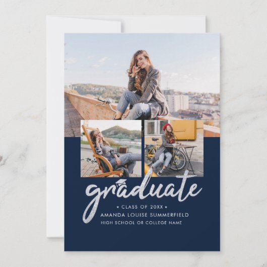 Graduate 2025 Script Foto Collage Ankündigung (Vorderseite)