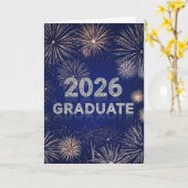 Graduate 2026 Fireworks Card Karte (Gelbe Blume)