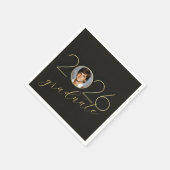 Graduate 2026 Photo Frame on Black Serviette (Ecke)