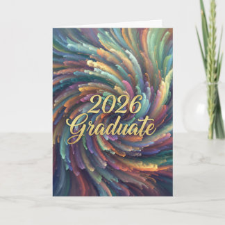 Graduate 2026 Swirling Colors Card Karte