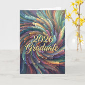Graduate 2026 Swirling Colors Card Karte (Gelbe Blume)