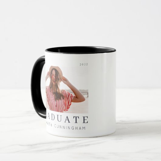 Graduate 20XX Modernes, Cooles, einfaches Minimali Tasse (Vorderseite Links)