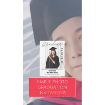 Graduate 20XX Simple Foto White Grad Party Einladu