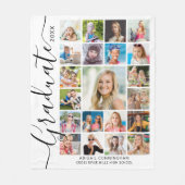 Graduate 21 Foto Collage Script Keepake Fleecedecke (Vorderseite)