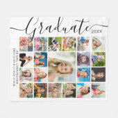 Graduate 21 Foto Collage Script Keepake Fleecedecke (Vorderseite (Horizontal))
