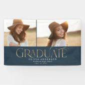 Graduate 2 Foto Aquarellblau Banner (Horizontal)