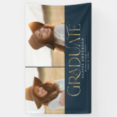 Graduate 2 Foto Aquarellblau Banner (Vertikal)