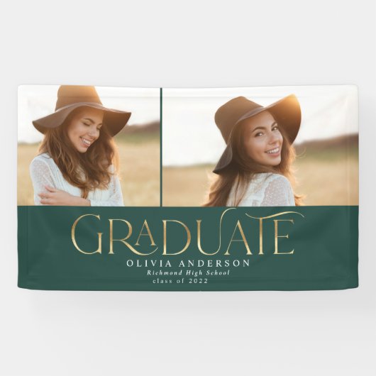 Graduate 2 Foto botanisches Grün Banner (Horizontal)