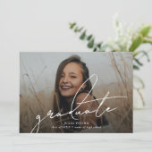 Graduate 2 Foto Collage Graduation Party Einladung (Stehend Vorderseite)