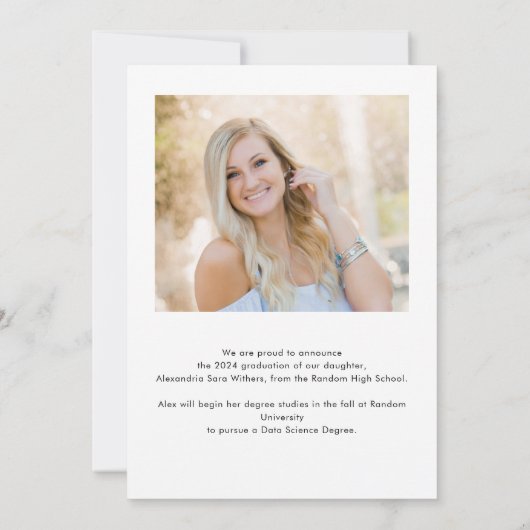 Graduate 2 Fotos Script Abschluss 2025 Ankündigung (Rückseite)