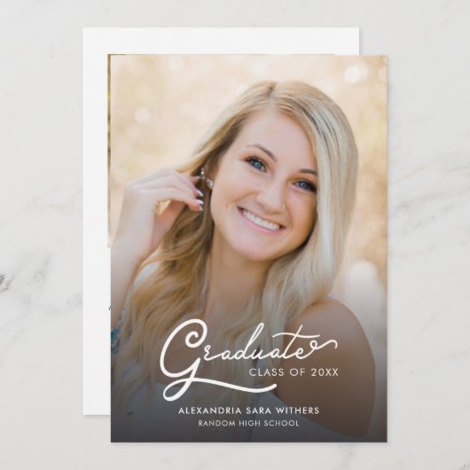 Graduate 2 Fotos Script Abschluss 2025 Ankündigung (Vorne/Hinten)