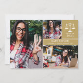 Graduate 3 Foto Law School Graduation Party Einladung (Vorderseite)