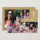 Graduate 3 Foto Law School Graduation Party Einladung (Vorne/Hinten)