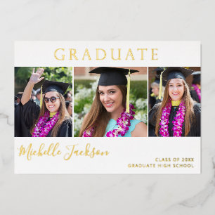 Graduate 3 Foto Script Grad Bekanntgabe Folieneinladung