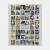 Graduate 44 Foto Collage Name and School Gray Fleecedecke (Vorderseite)