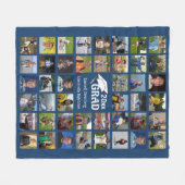Graduate 44 Foto Collage Name School Blue Fleecedecke (Vorderseite (Horizontal))
