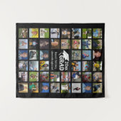 Graduate 44 Foto Collage Name School Schwarz Wandteppich (Vorderseite (Horizontal))