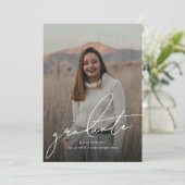 Graduate-4-Fotocollage-Graduierungspartei Einladung (Stehend Vorderseite)