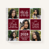 Graduate 5 Foto Collage Abschluss Moderner Gast Notizblock (Vorderseite)