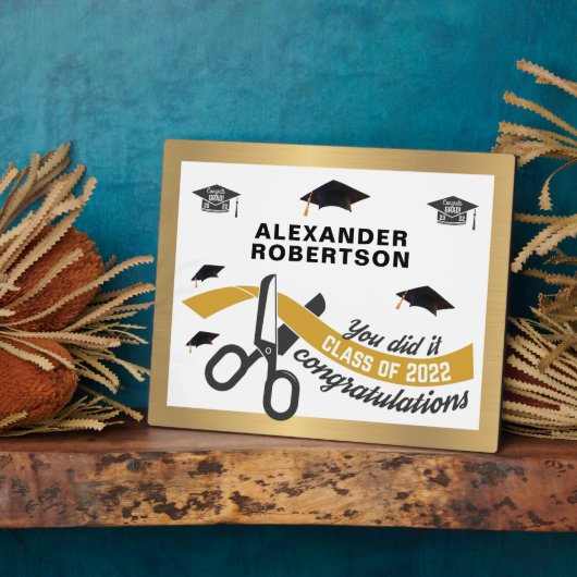 Graduate Abschluss Class of 2022 Grad Custom Fotoplatte (Seite)