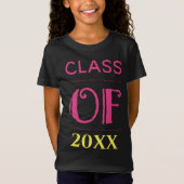 Graduate Abschluss Class Pink Yellow Personalize T-Shirt (Vorderseite)