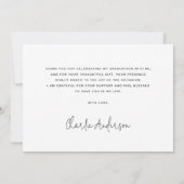 Graduate Abschluss elegant 3 Foto Dankeskarte (Rückseite)