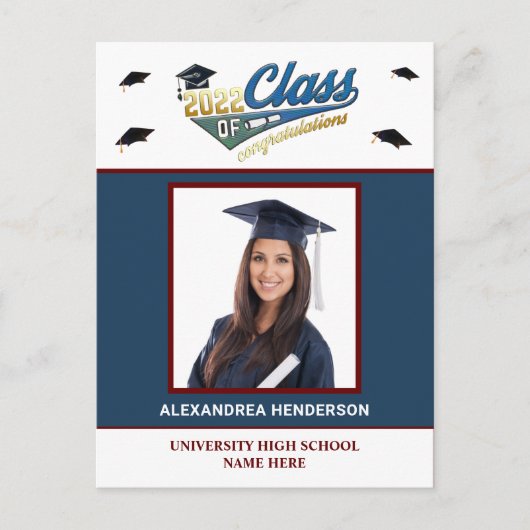 Graduate Abschluss Foto Glückwunsch laden Postkart Postkarte (Vorderseite)