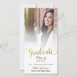 Graduate Abschluss Foto Picture Gold Type Modern Ankündigung