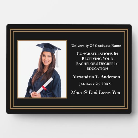 Graduate Abschluss Foto School Awards Custom Fotoplatte (Vorderseite)