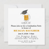 Graduate Abschluss Grad Cap Beer Einladung (Vorderseite)