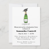 Graduate Abschluss Grad Cap Champagne Custom Einladung (Vorderseite)