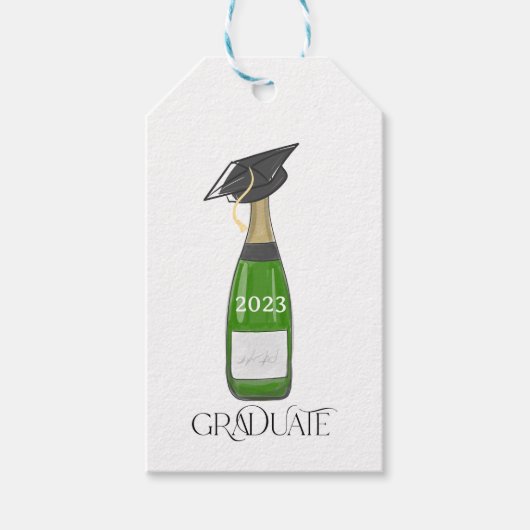Graduate Abschluss Grad Cap Champagne Custom Geschenkanhänger (Vorderseite)