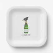 Graduate Abschluss Grad Cap Champagne Custom Pappteller (Vorderseite)