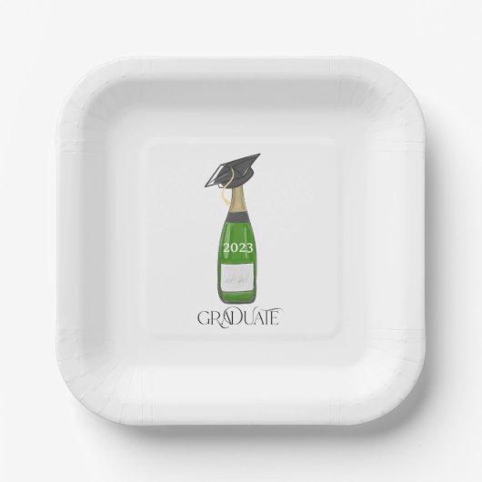Graduate Abschluss Grad Cap Champagne Custom Pappteller (Vorderseite)