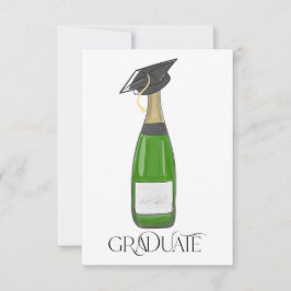 Graduate Abschluss Grad Cap Champagne Dankeskarte